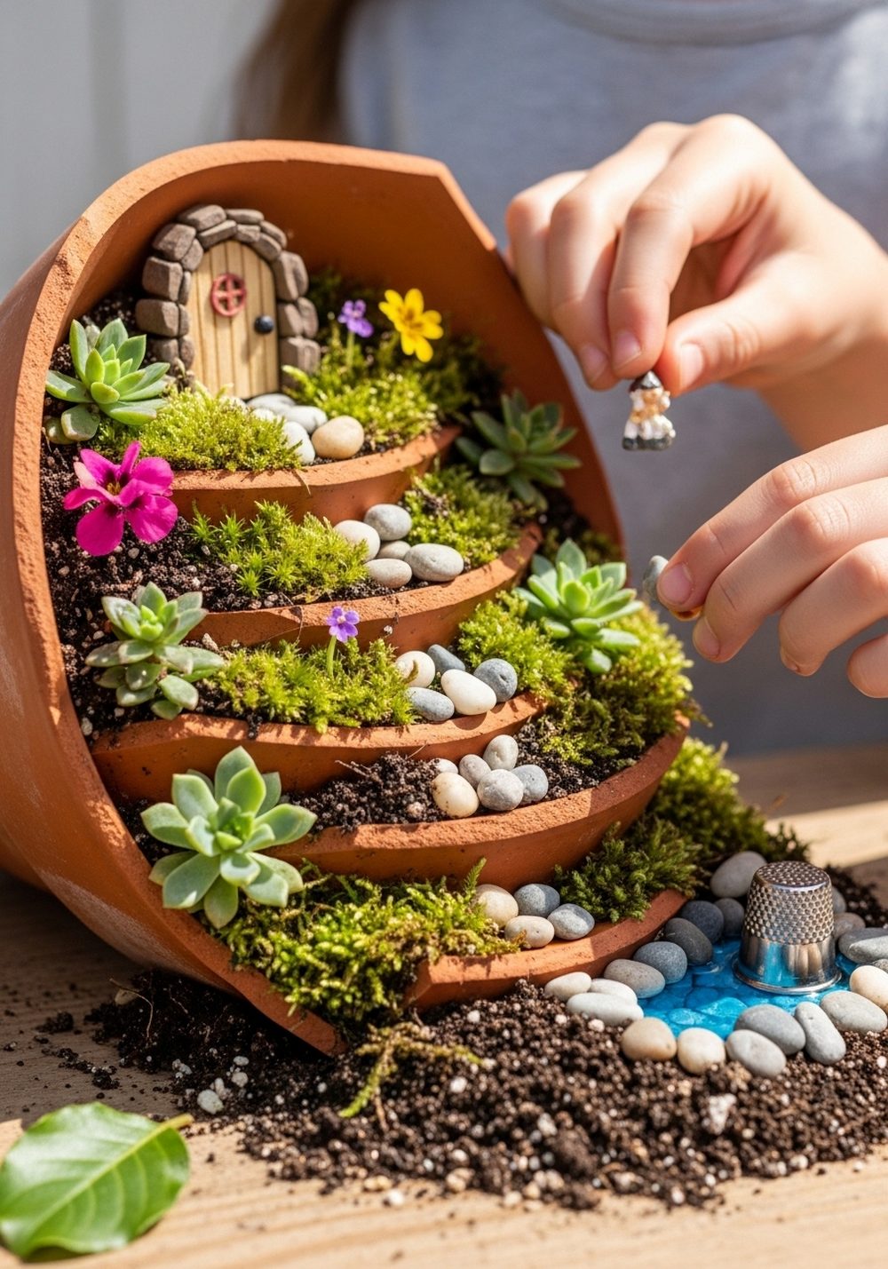 Storybook Fairy Garden In A Broken Pot