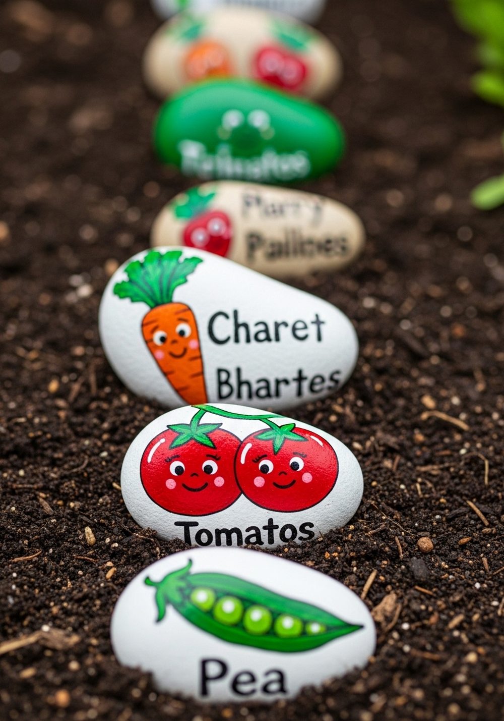 Storybook Vegetable Character Rocks