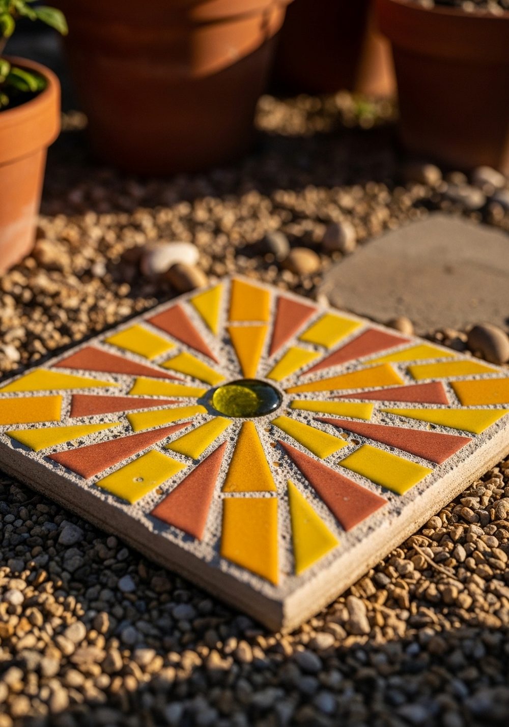 Sunburst Pattern Patio Mosaic Stepping Stone