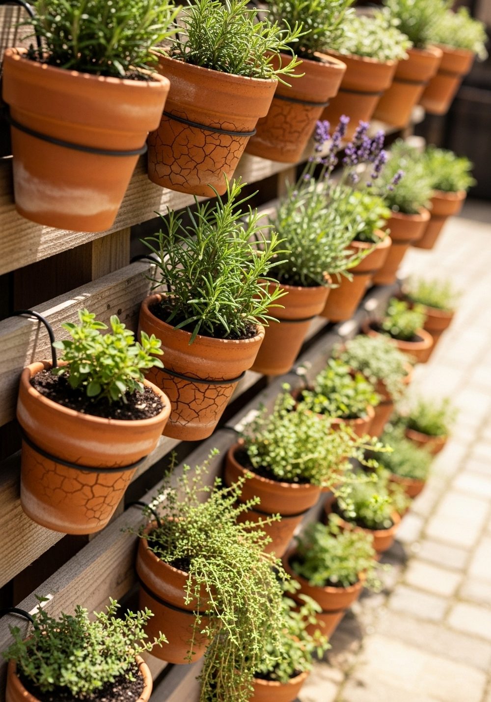 Terracotta Pot Pallet Wall For Mediterranean Vibes