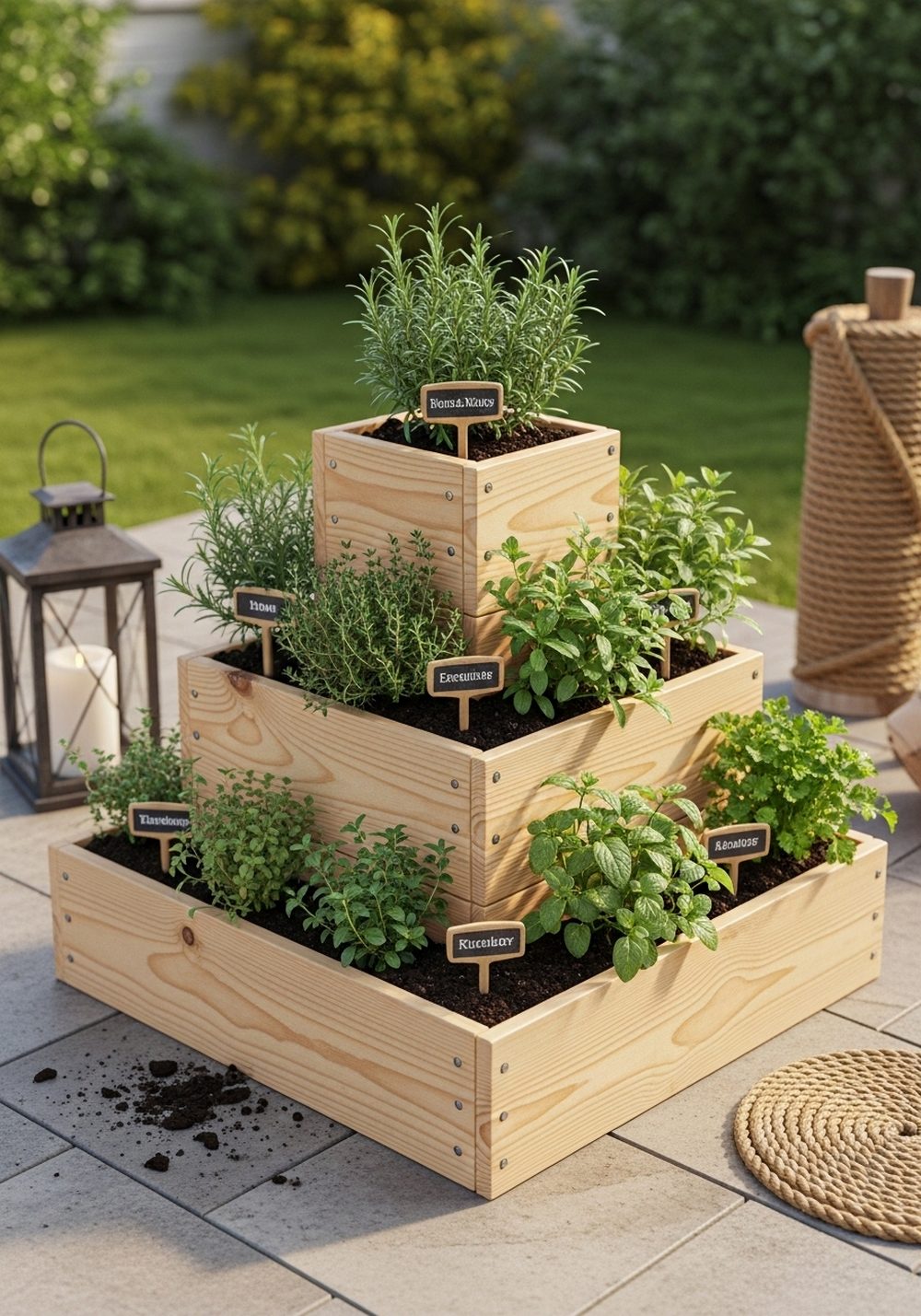 Tiered Pallet Herb Pyramid