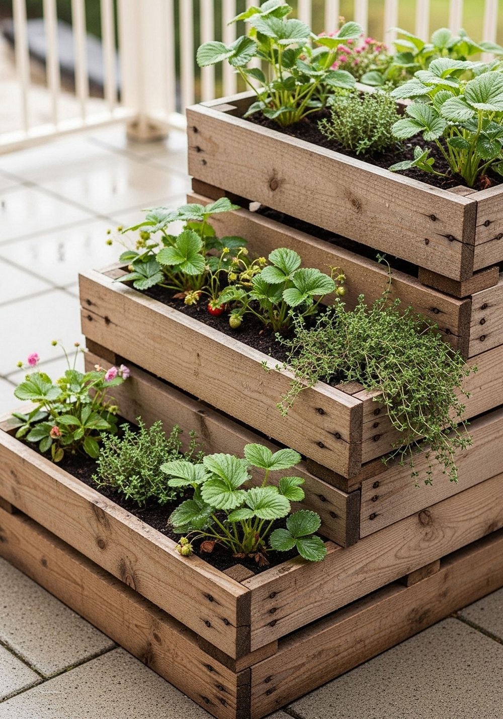 Tiered Pallet Raised Bed For Vertical Growing