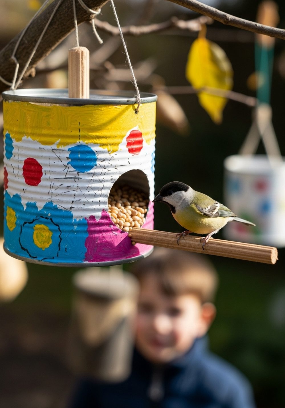 Tin Can Bird Feeder Station