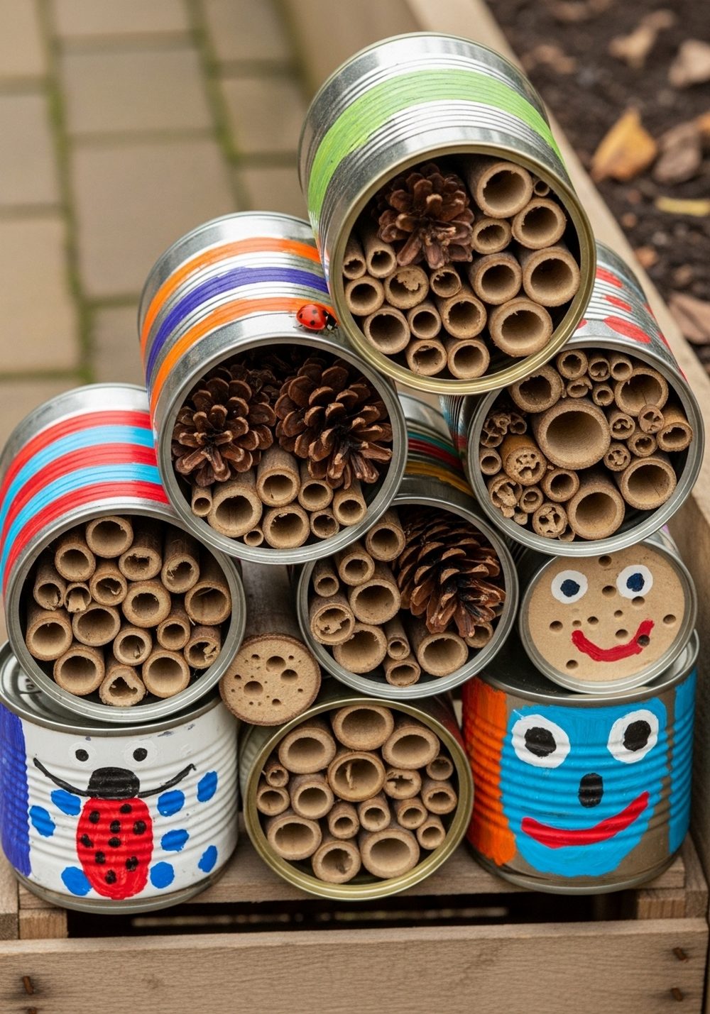 Tin Can Bug Hotel Stack