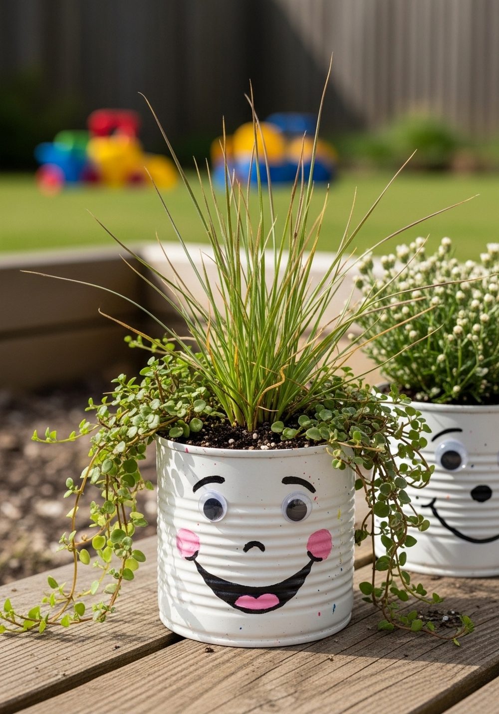 Tin Can Faces Kids’ Garden