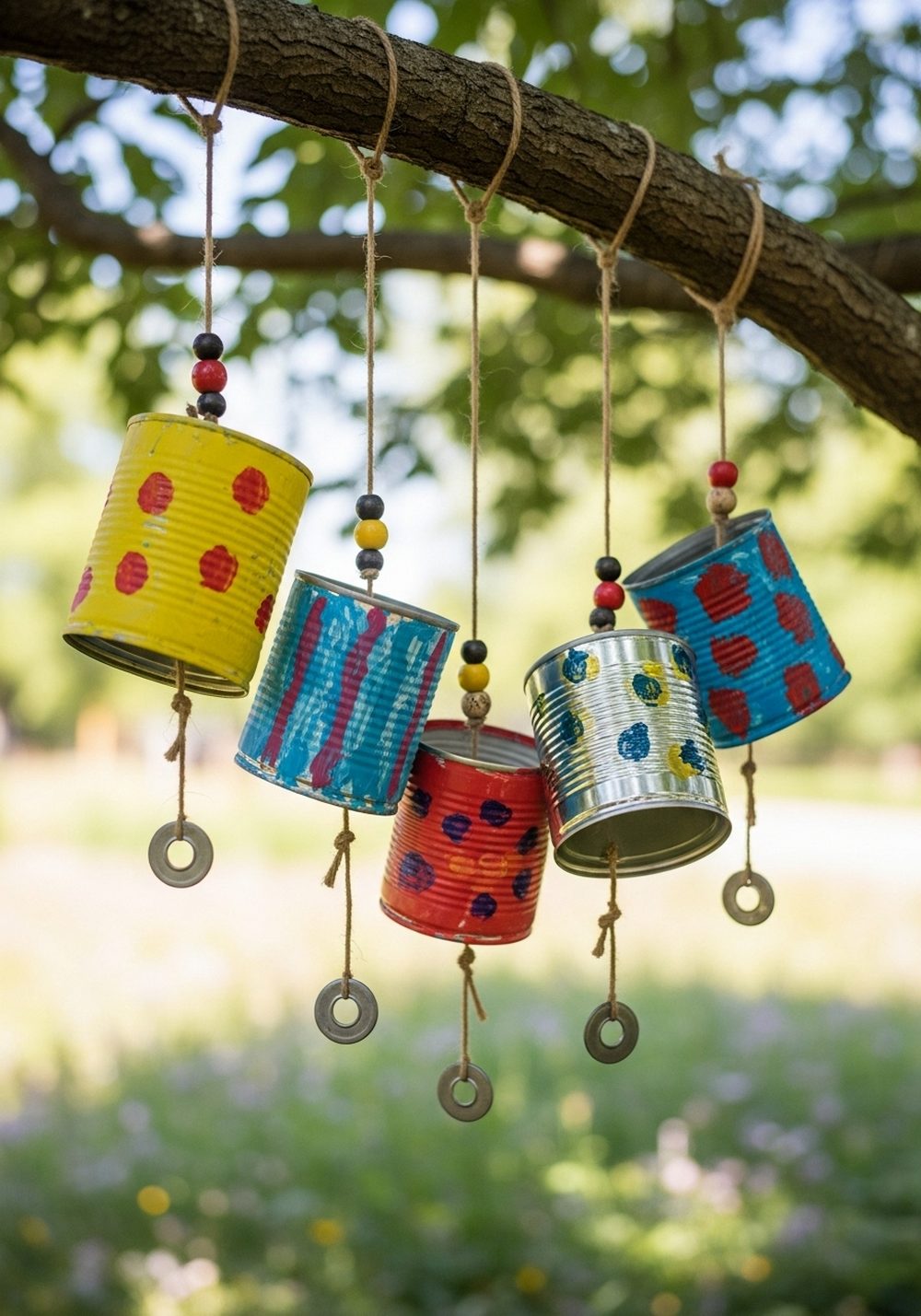 Tin Can Wind Chime Garden Mobile
