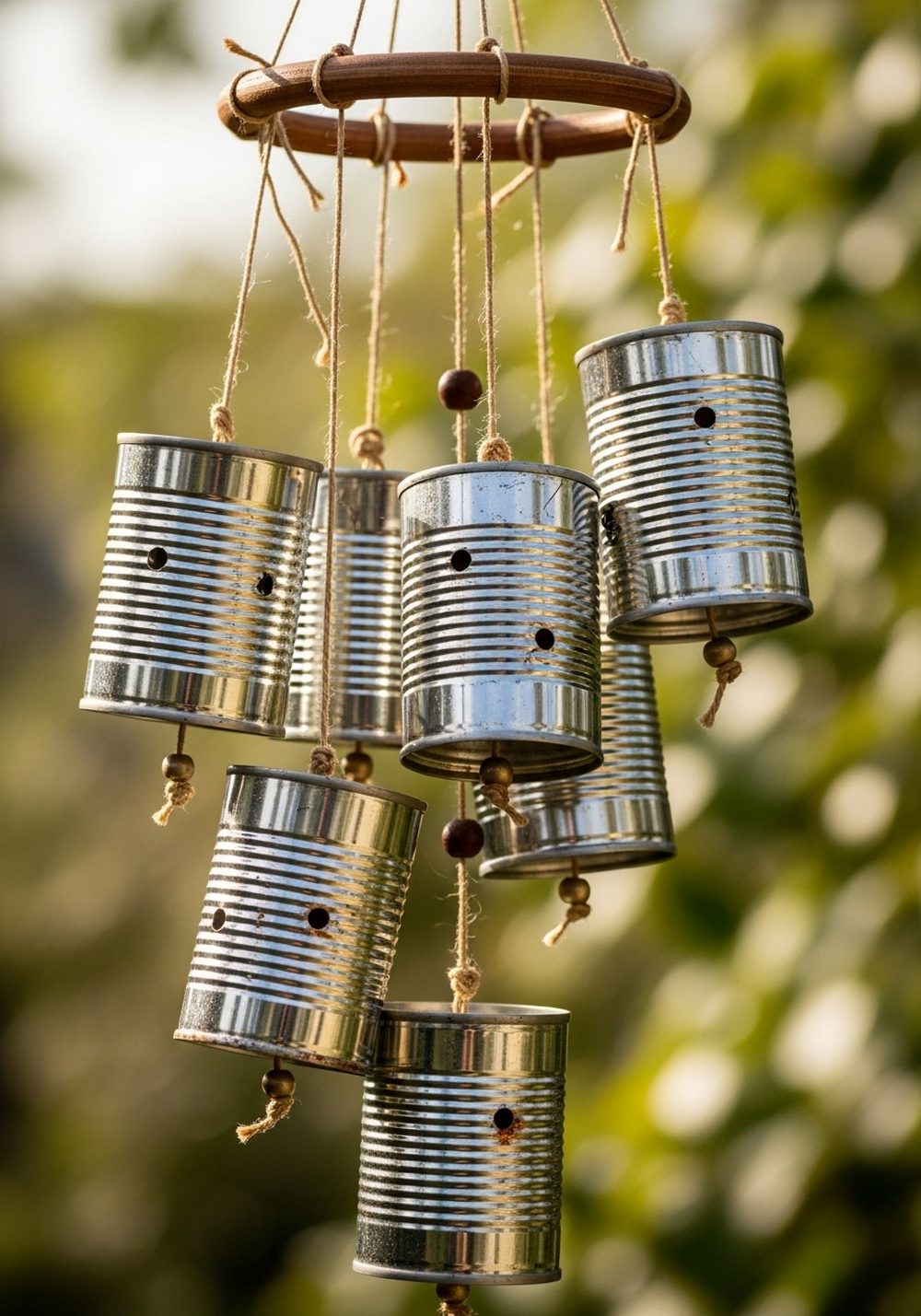 Tin Can Wind Chimes For a Breezy Corner