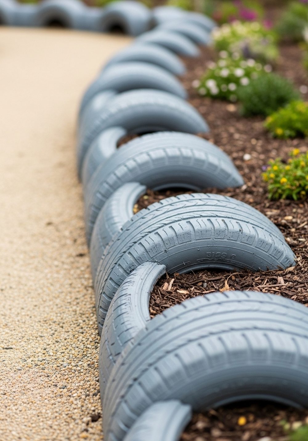 Tire Border Edging For Garden Beds