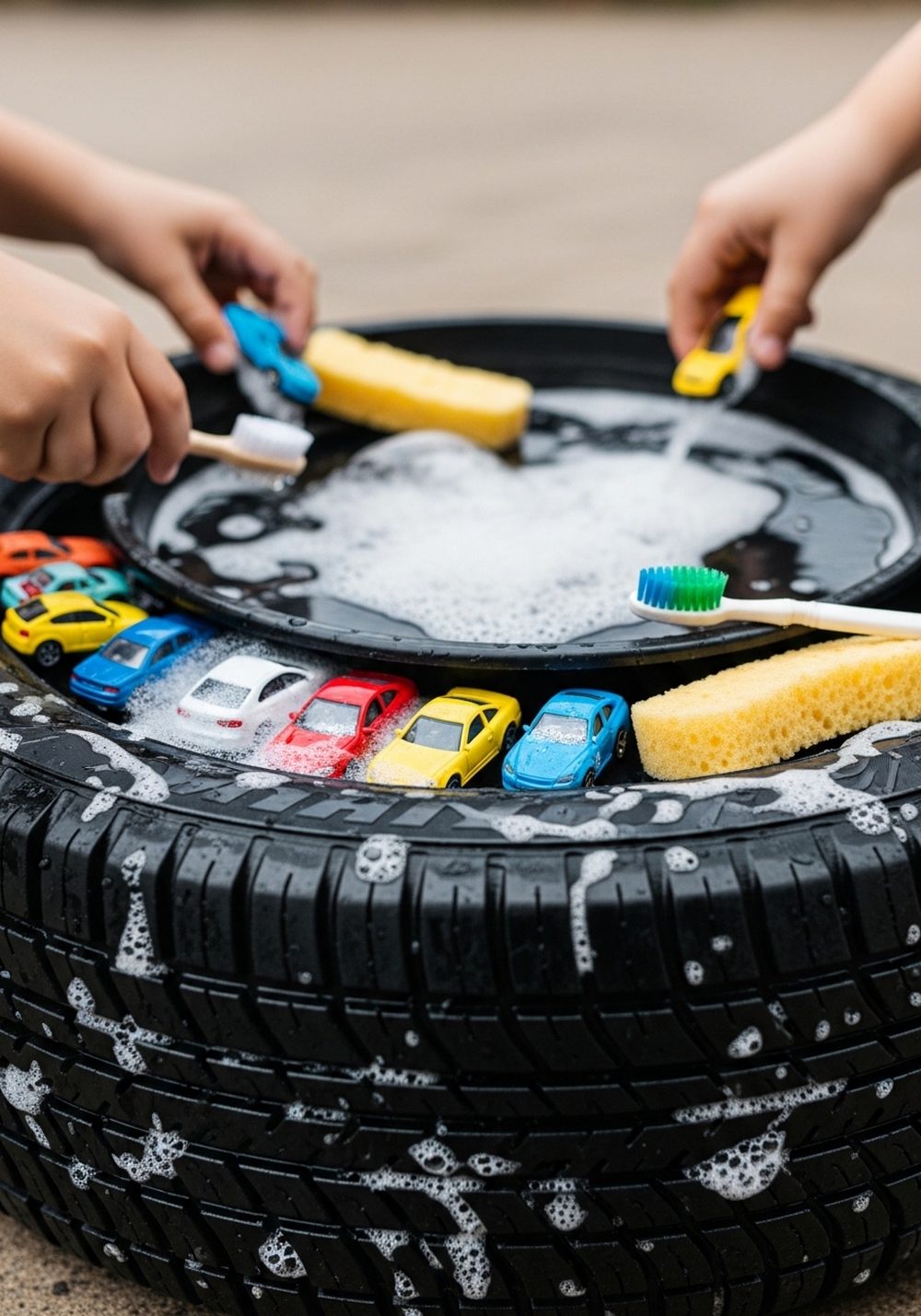 Tire Car Wash For Toy Cars