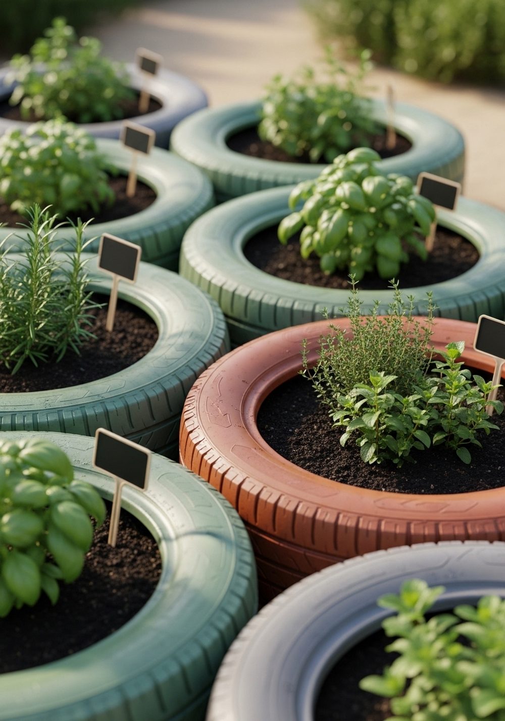 Tire Herb Garden Circles