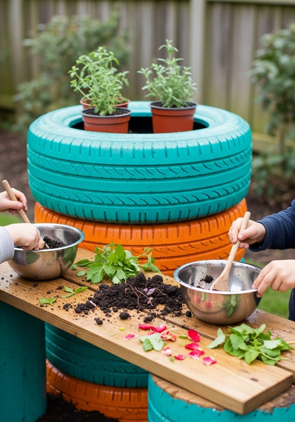 Tire Mud Kitchen & Herb Corner