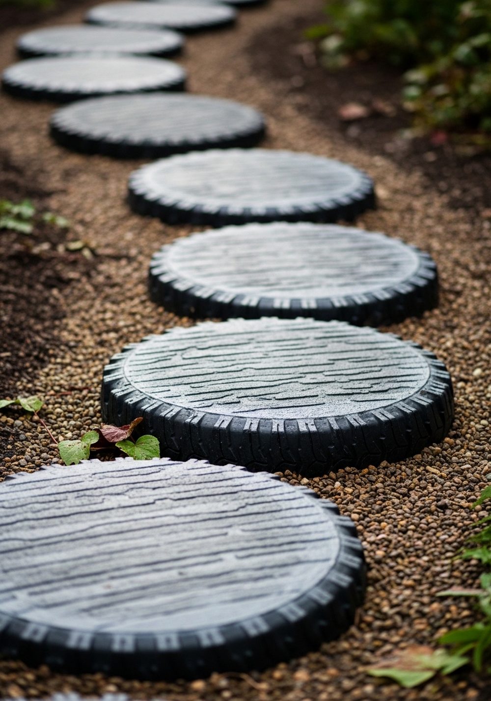 Tire Pathway Stepping “Pucks”