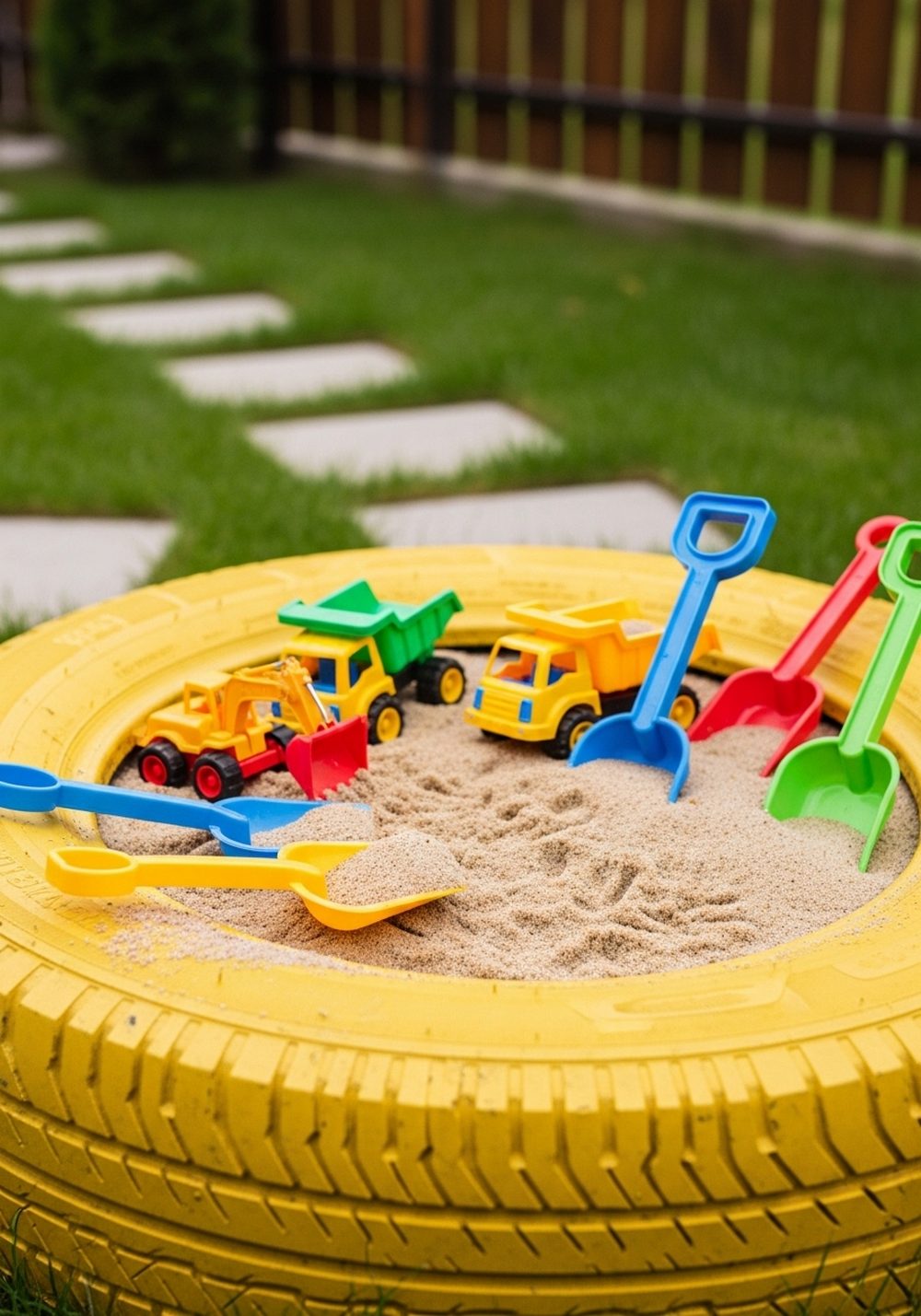 Tire Sandbox Construction Zone