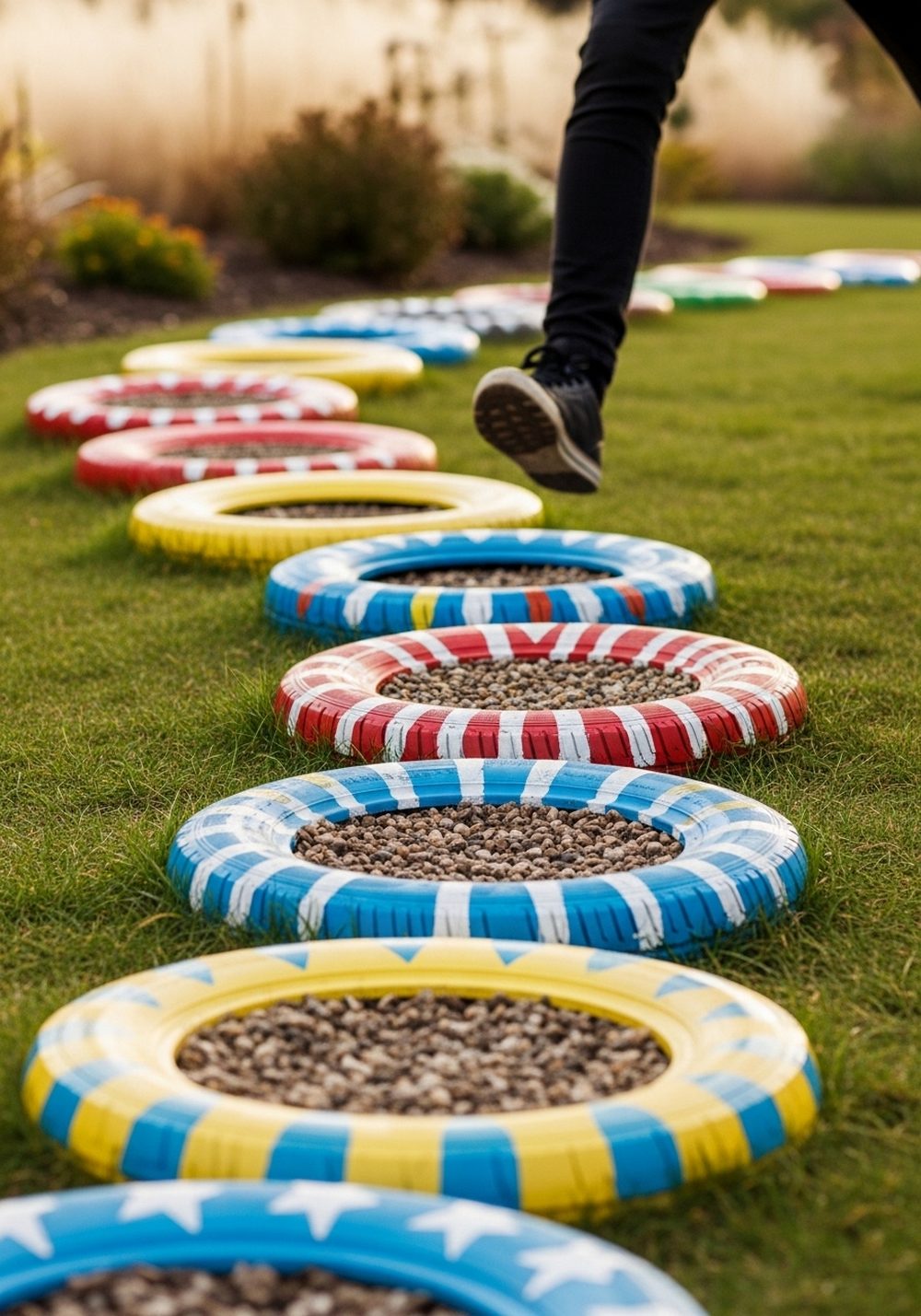 Tire Stepping Ring Pathway