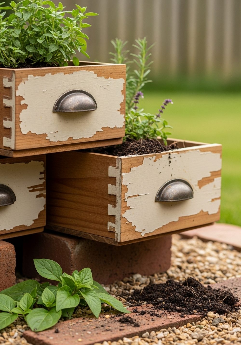 Transform Old Drawers Into Mini Planters