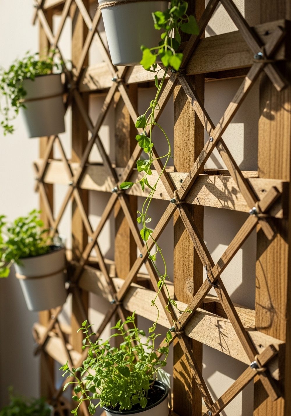 Trellis-Style Pallet Herb Grid