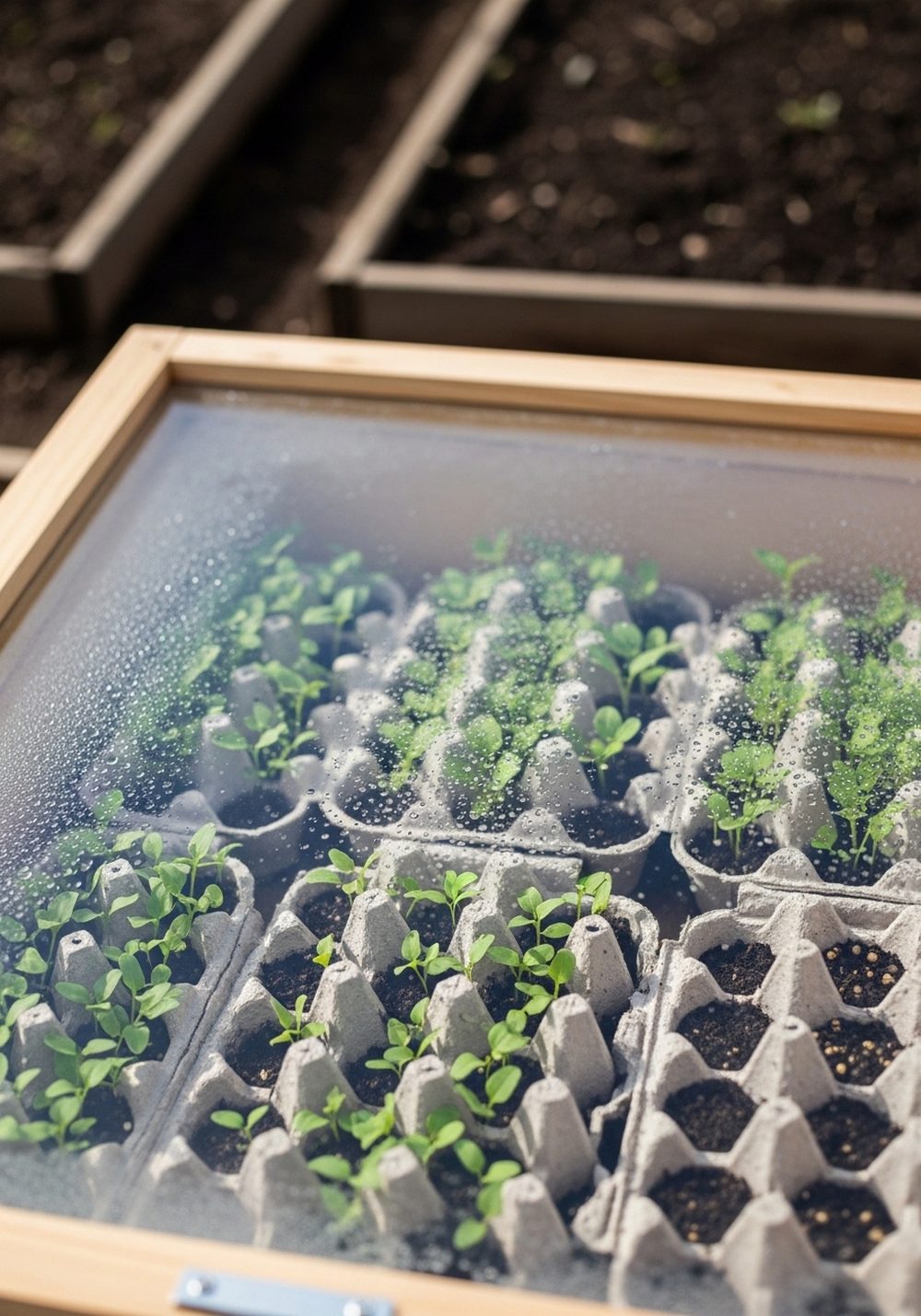 Tuck Egg Carton Seedlings Into A DIY Outdoor Cold Frame