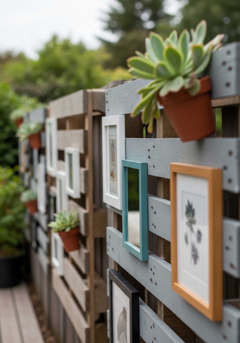 Turn Pallets Into An Outdoor Art Wall