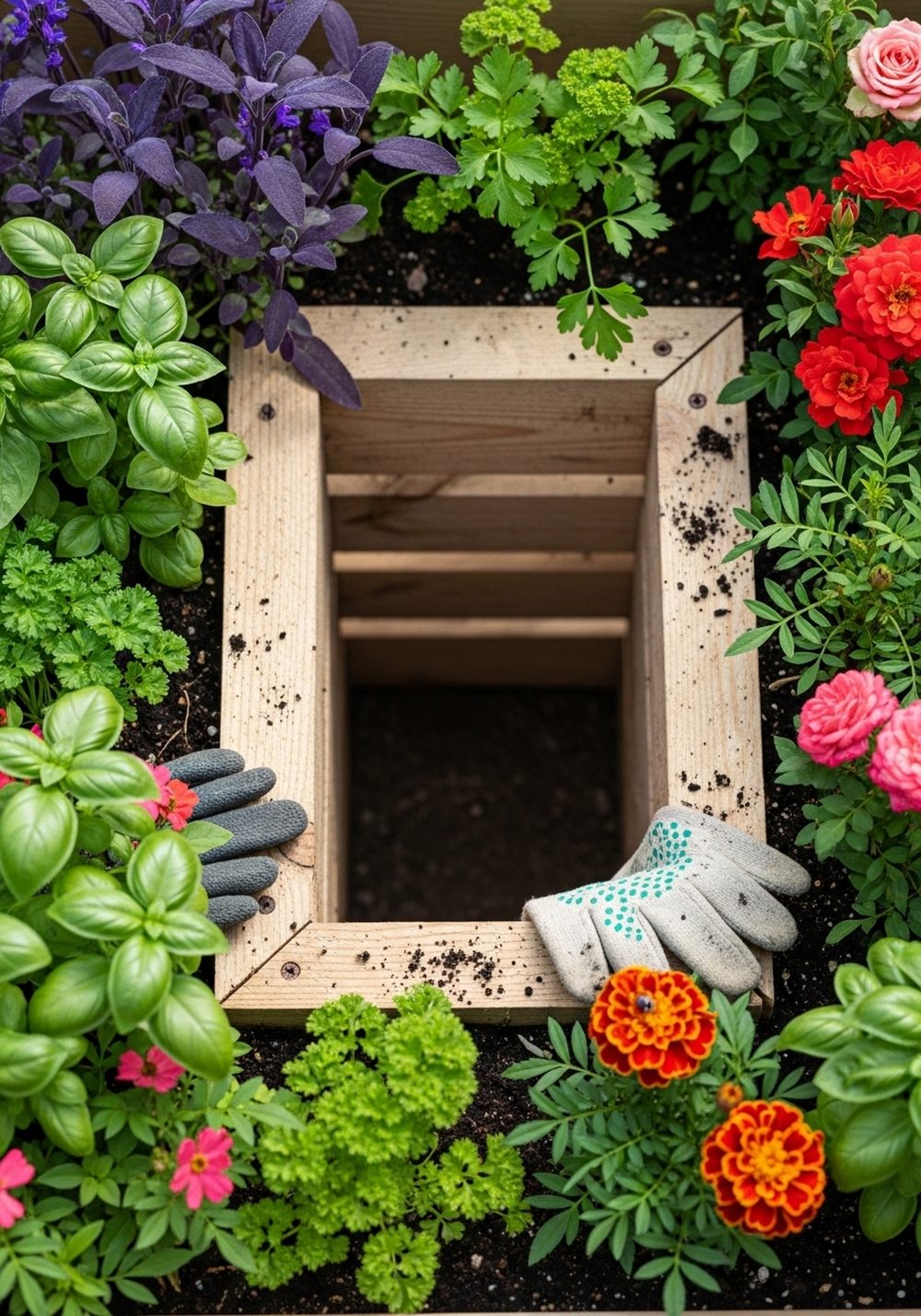 U-Shaped Pallet Raised Bed For Mixed Planting