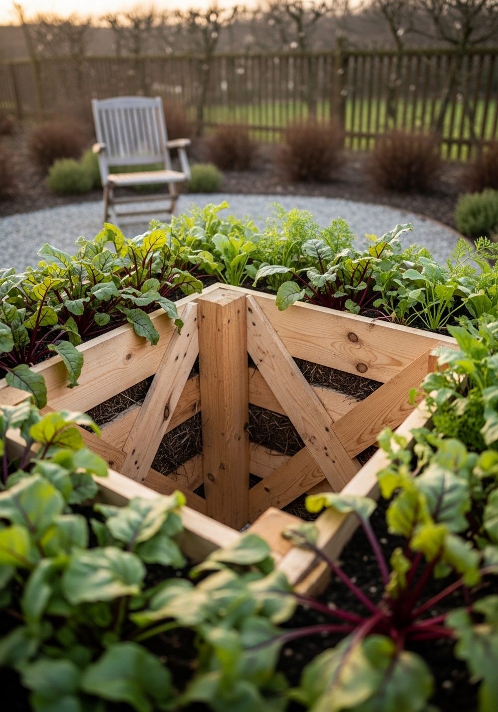 U-Shaped Pallet Root Bed Around A Seating Nook