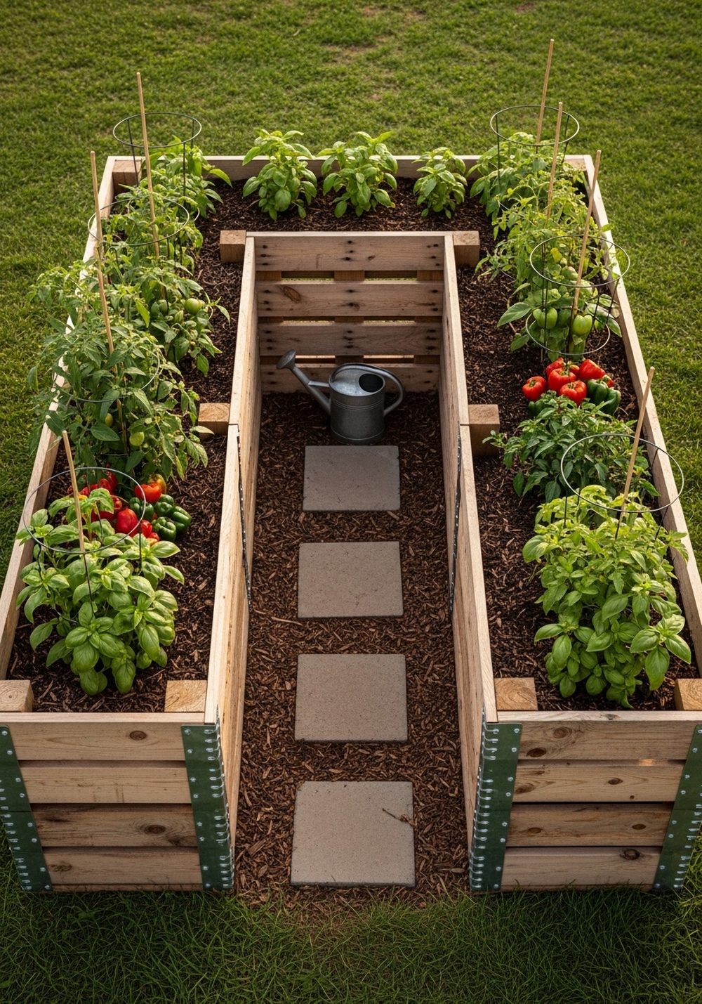 U-Shaped Pallet Vegetable Bed