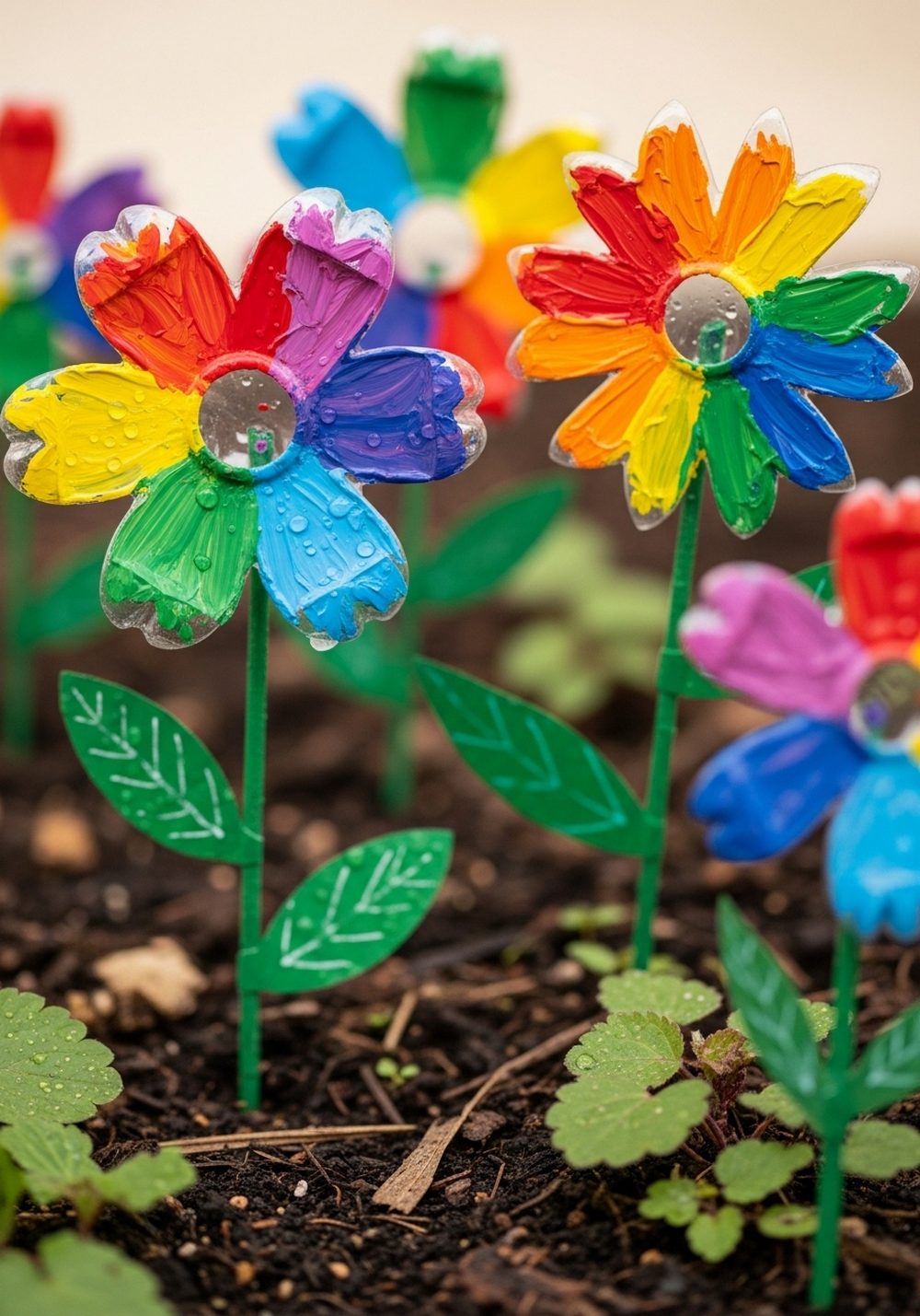 Upcycled Plastic Bottle Flower Garden