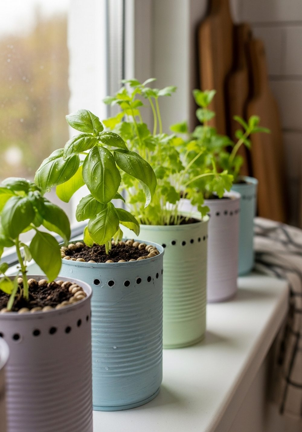Upcycled Tin Can Herb Pots
