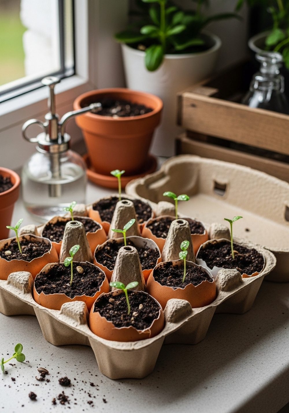 Use A Paper Egg Carton As A Simple Seed Tray