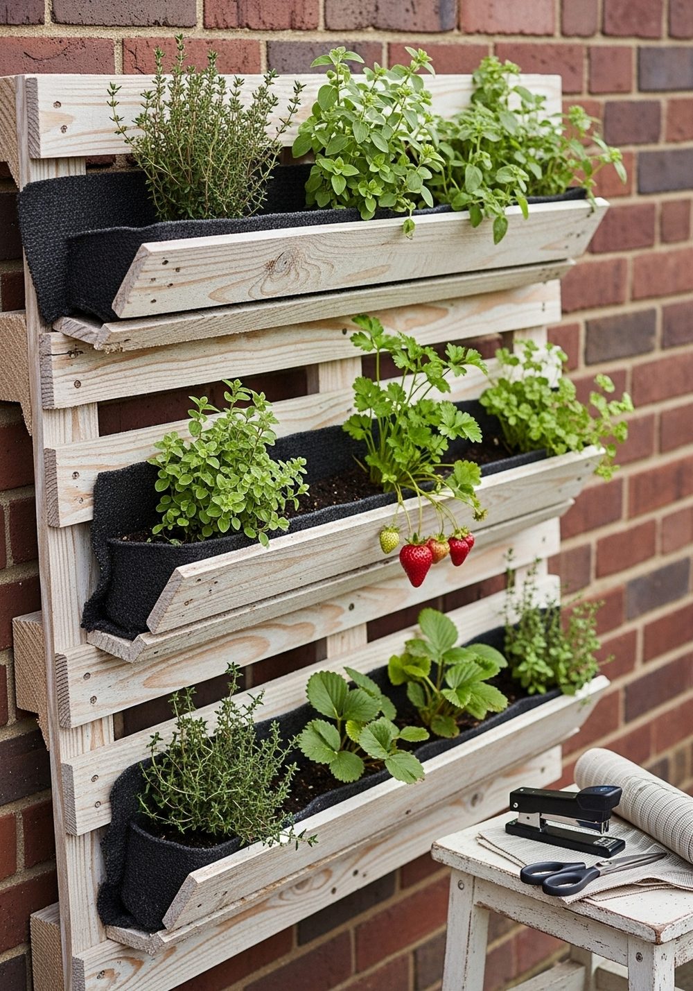 Vertical Pallet Herb Wall Bed