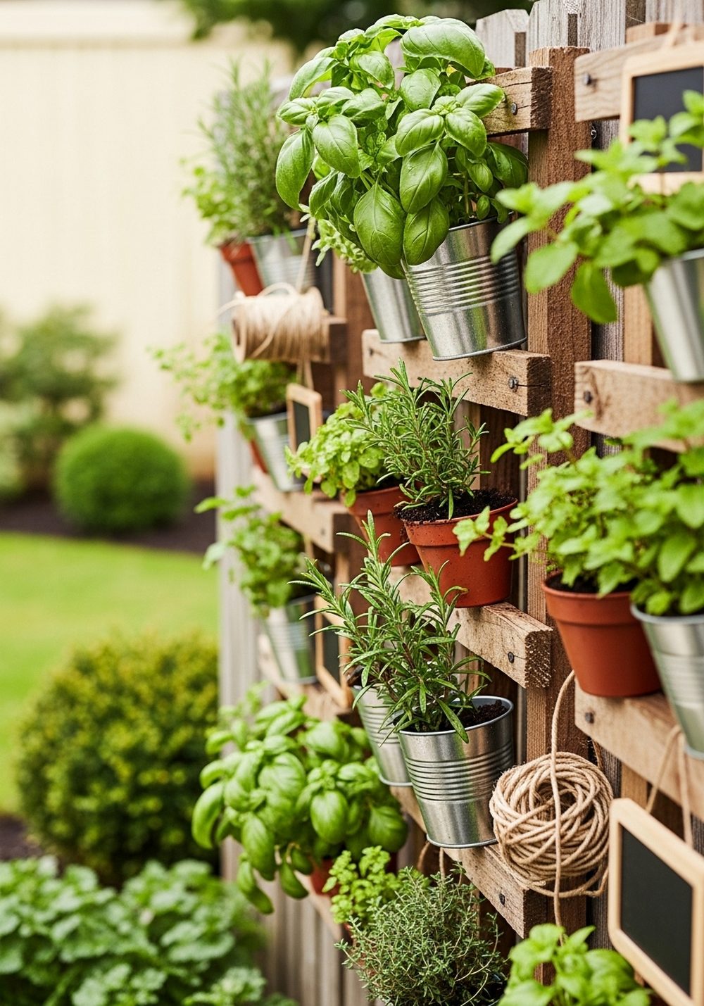 Vertical Pallet Herb Wall