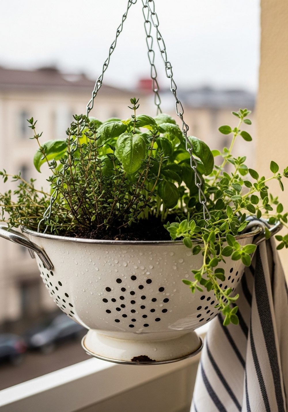Vintage Colander Herb Basket