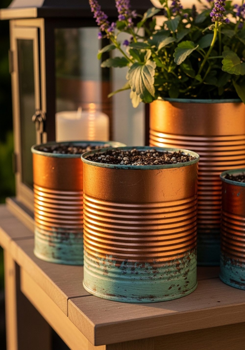 Warm Metallic Copper With Patina Touches