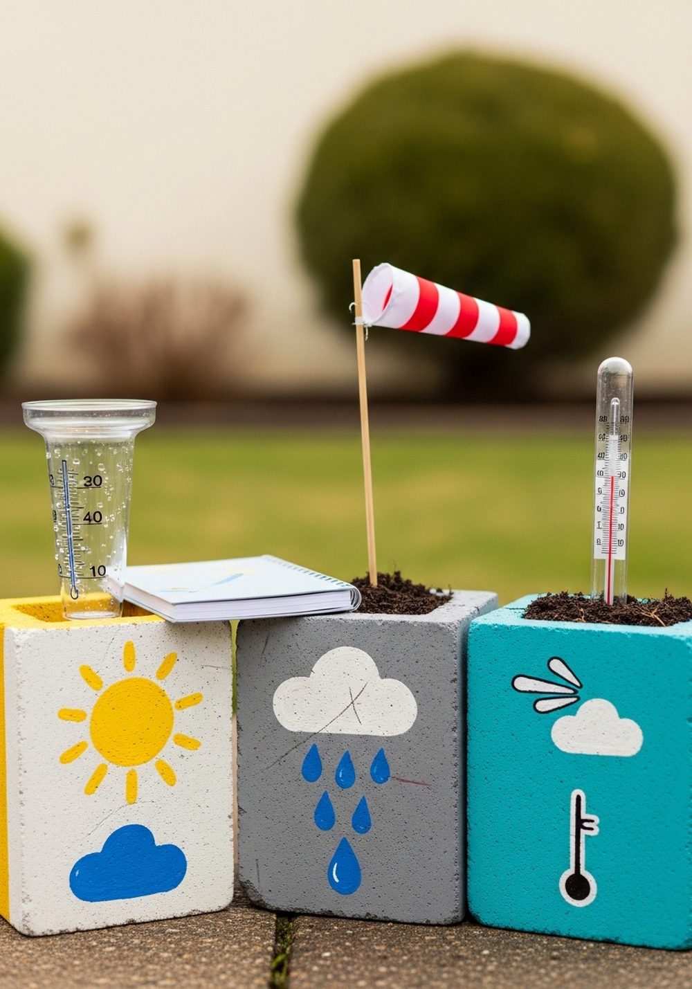 Weather Station Science Cinder Blocks