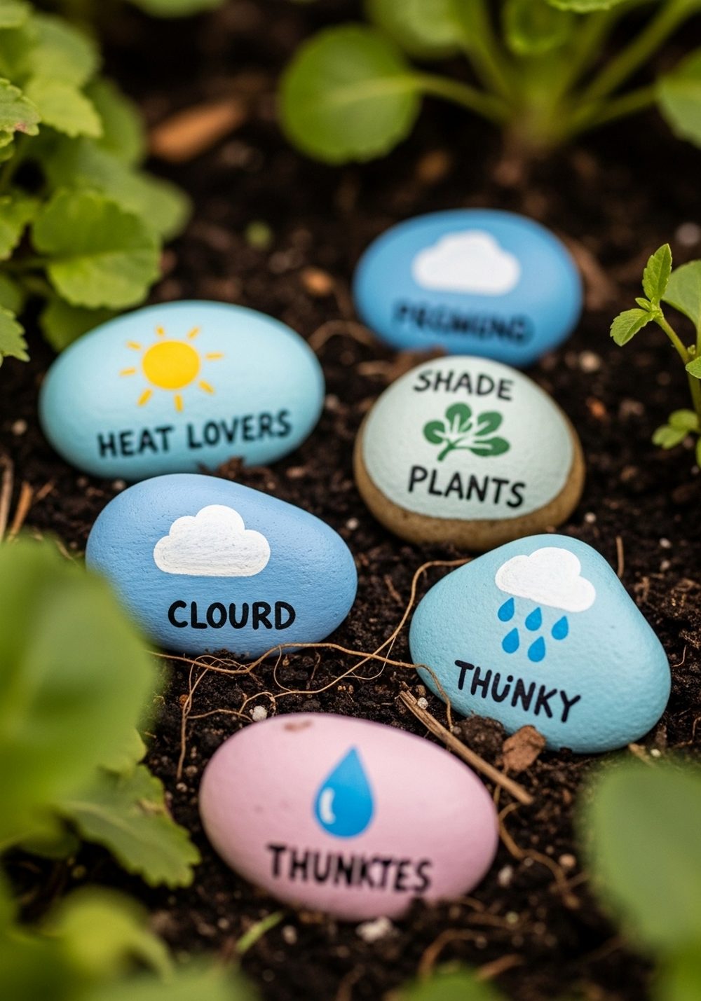Weather-Themed Plant Family Rocks