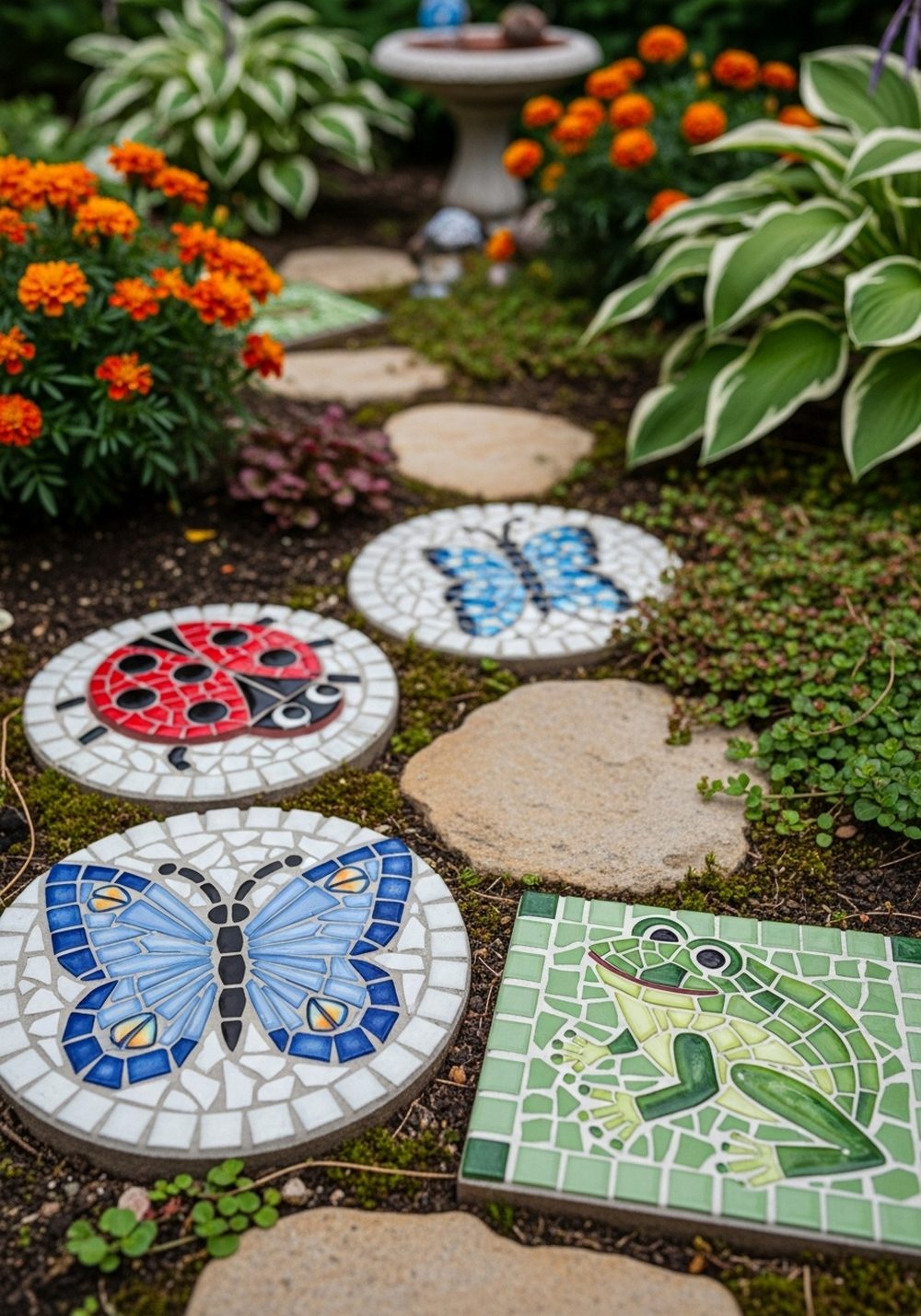 Whimsical Critter Mosaic Stepping Stones