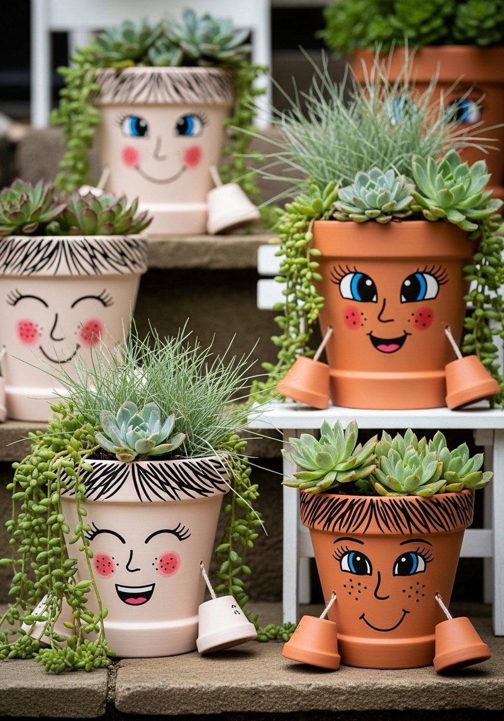 Whimsical Face Pots