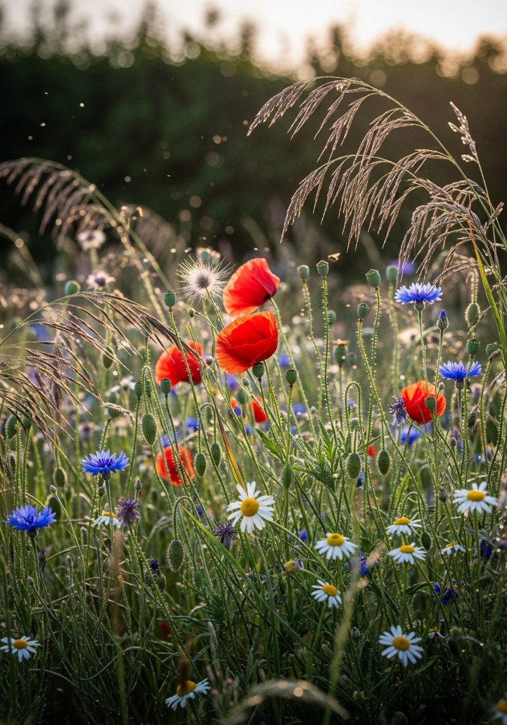Wildflower Meadow Corner With Long Grass