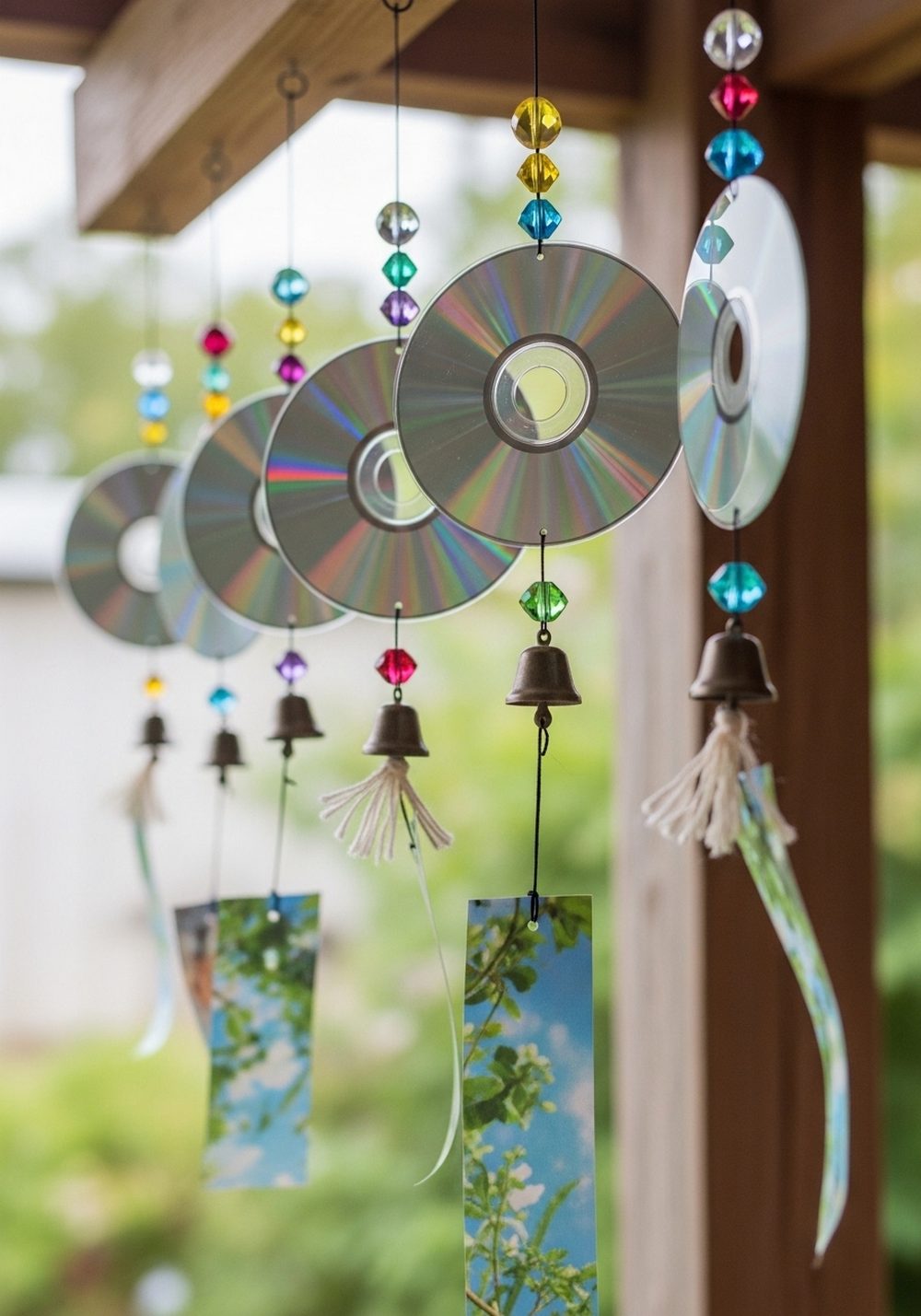 Wind Chime CD Mobile With Beads