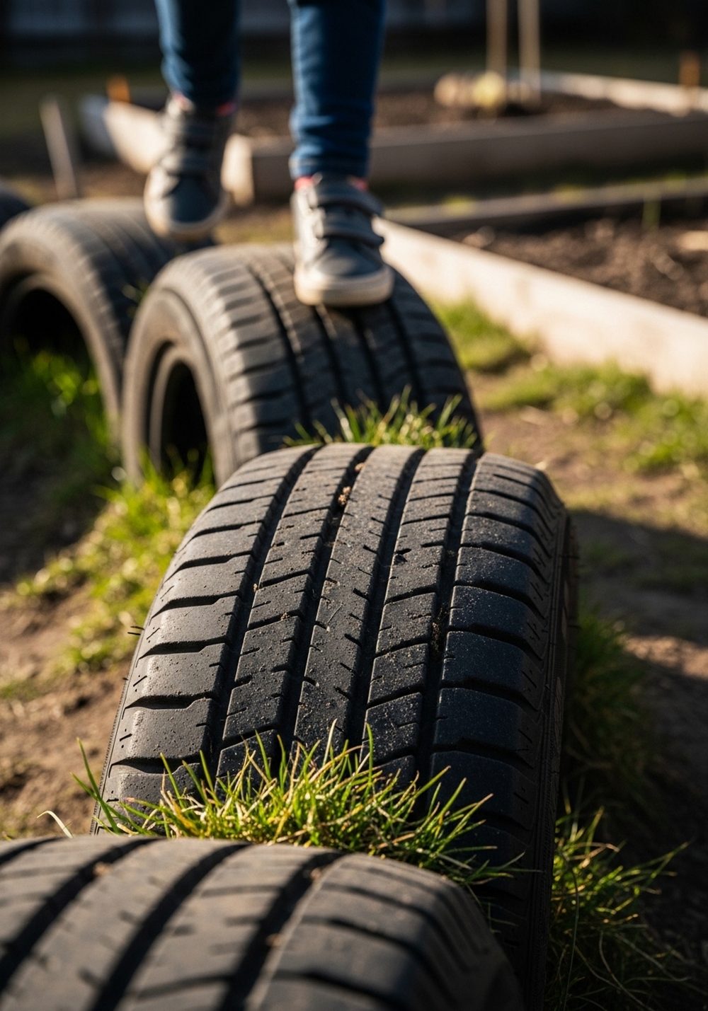Wobbly Tire Balance Beam