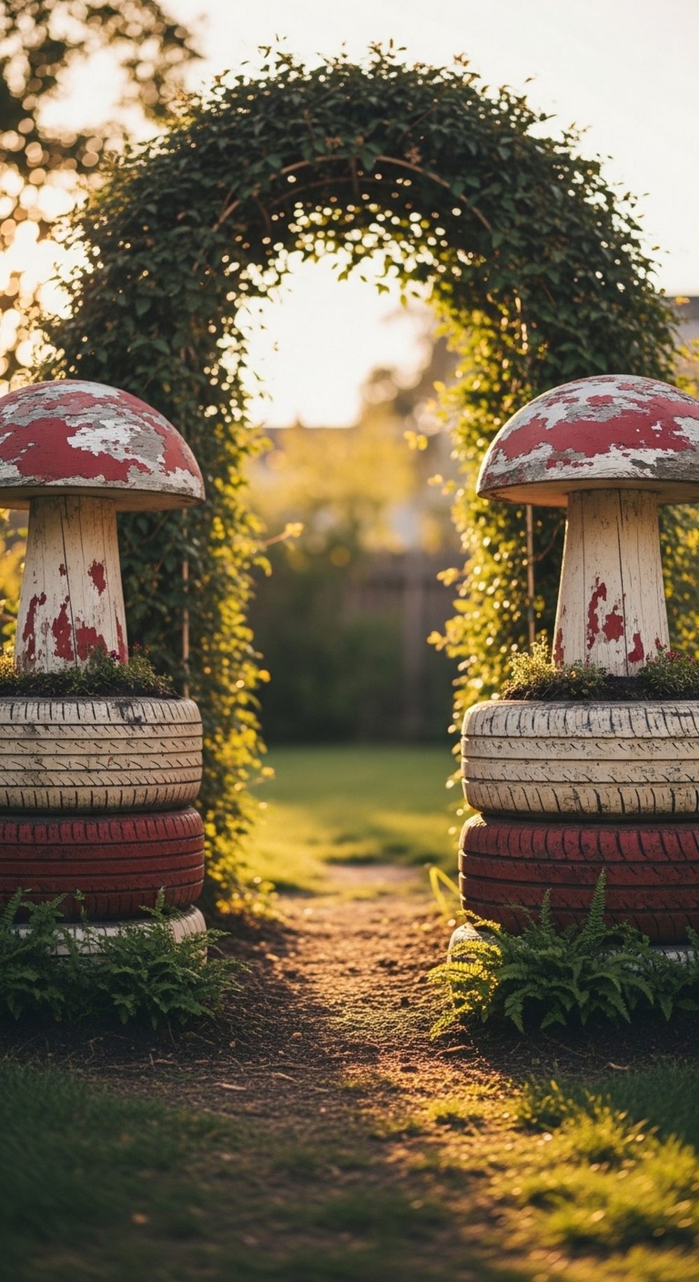 Woodland Tire Mushroom Gateway At The Entrance