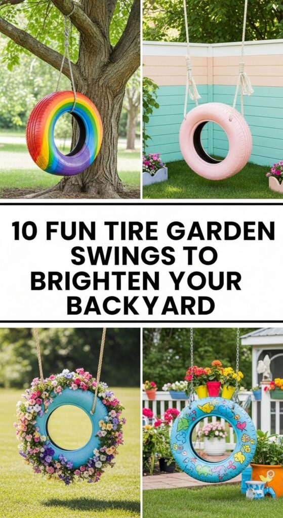 Fun Tire Garden Swings to Brighten Your Backyard