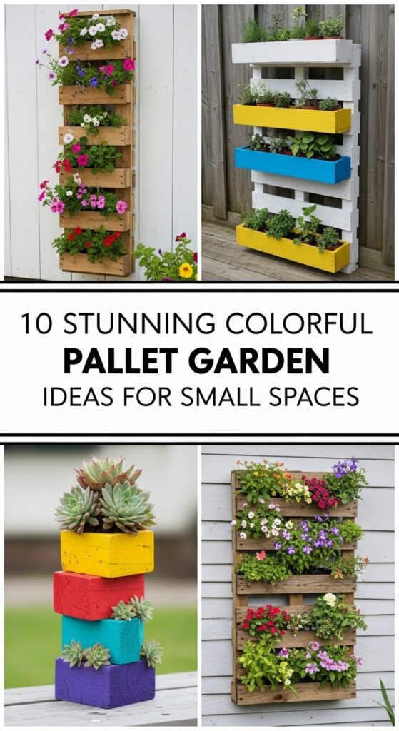 Stunning Colorful Pallet Garden Ideas for Small Spaces