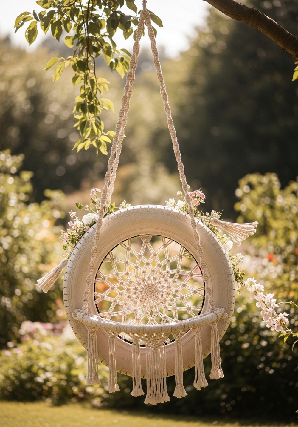 Boho Macramé Tire Swing Seat