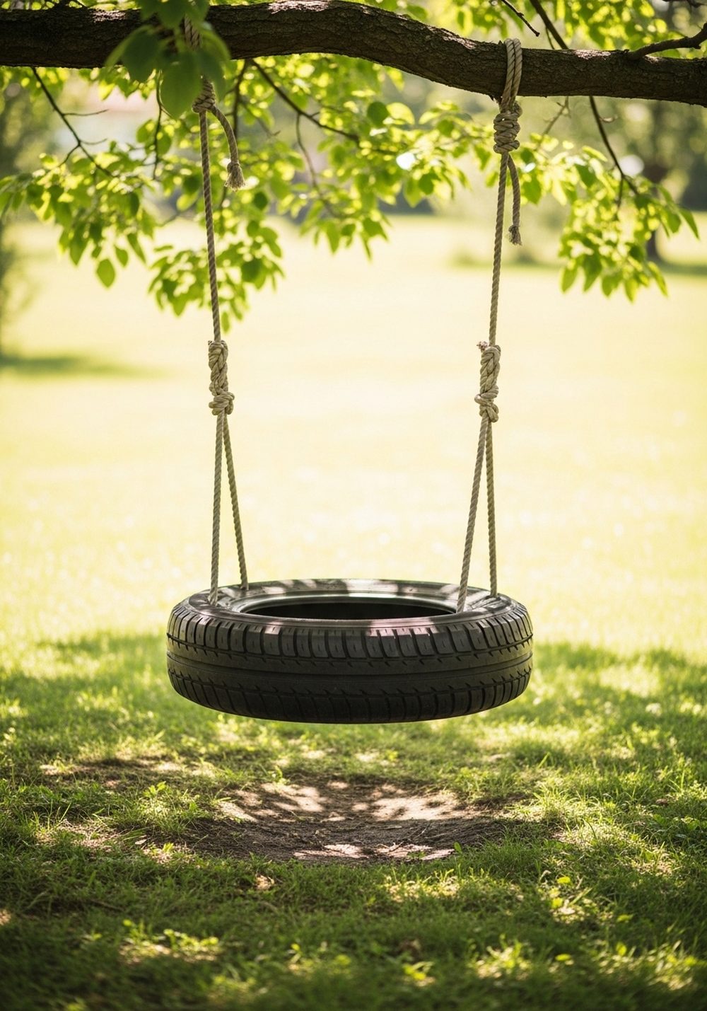 Classic Tree-Hung Horizontal Tire Swing