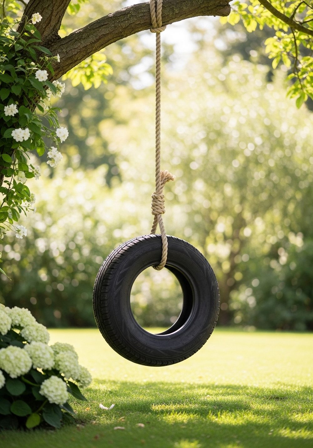 Classic Tree-Hung Tire Swing