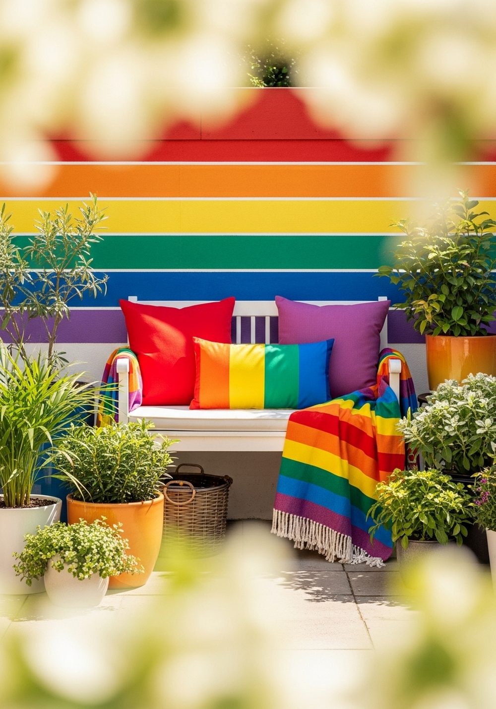 Color-Blocked Garden Seating Corner