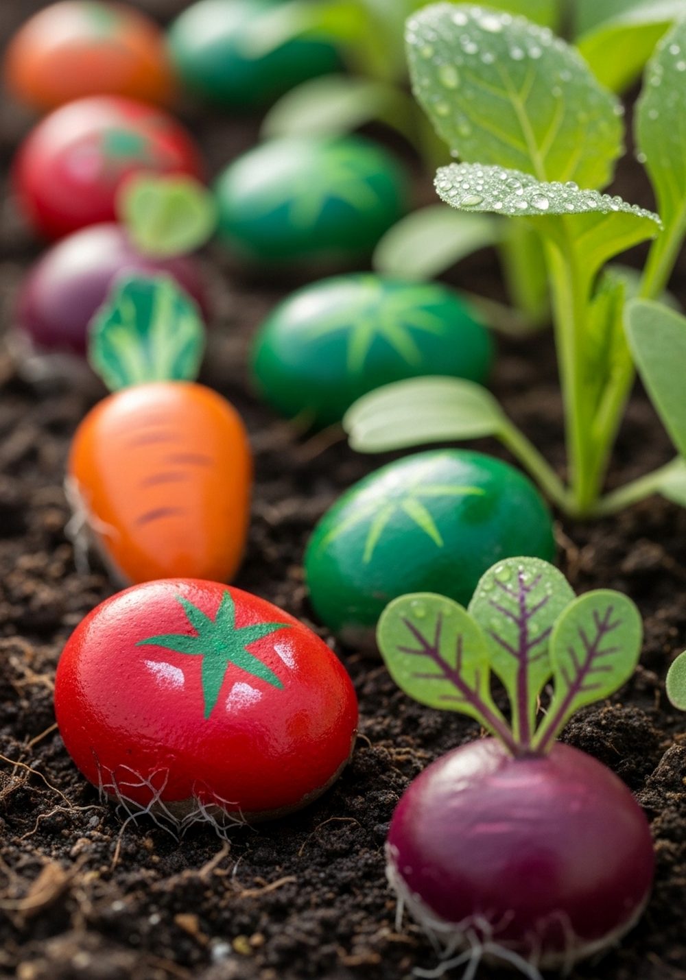 Color-Coded Veggie Patch Pebbles