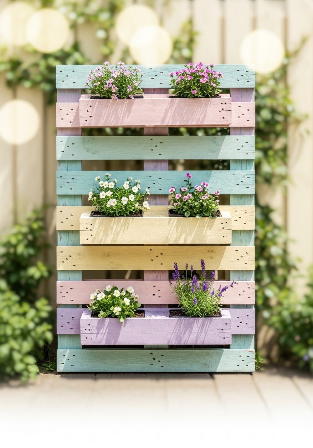Color-Washed Pallet Wall Planter