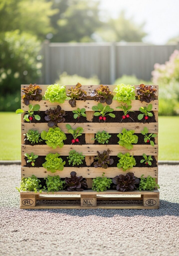 Compact Pallet Veggie Bed For Small Yards