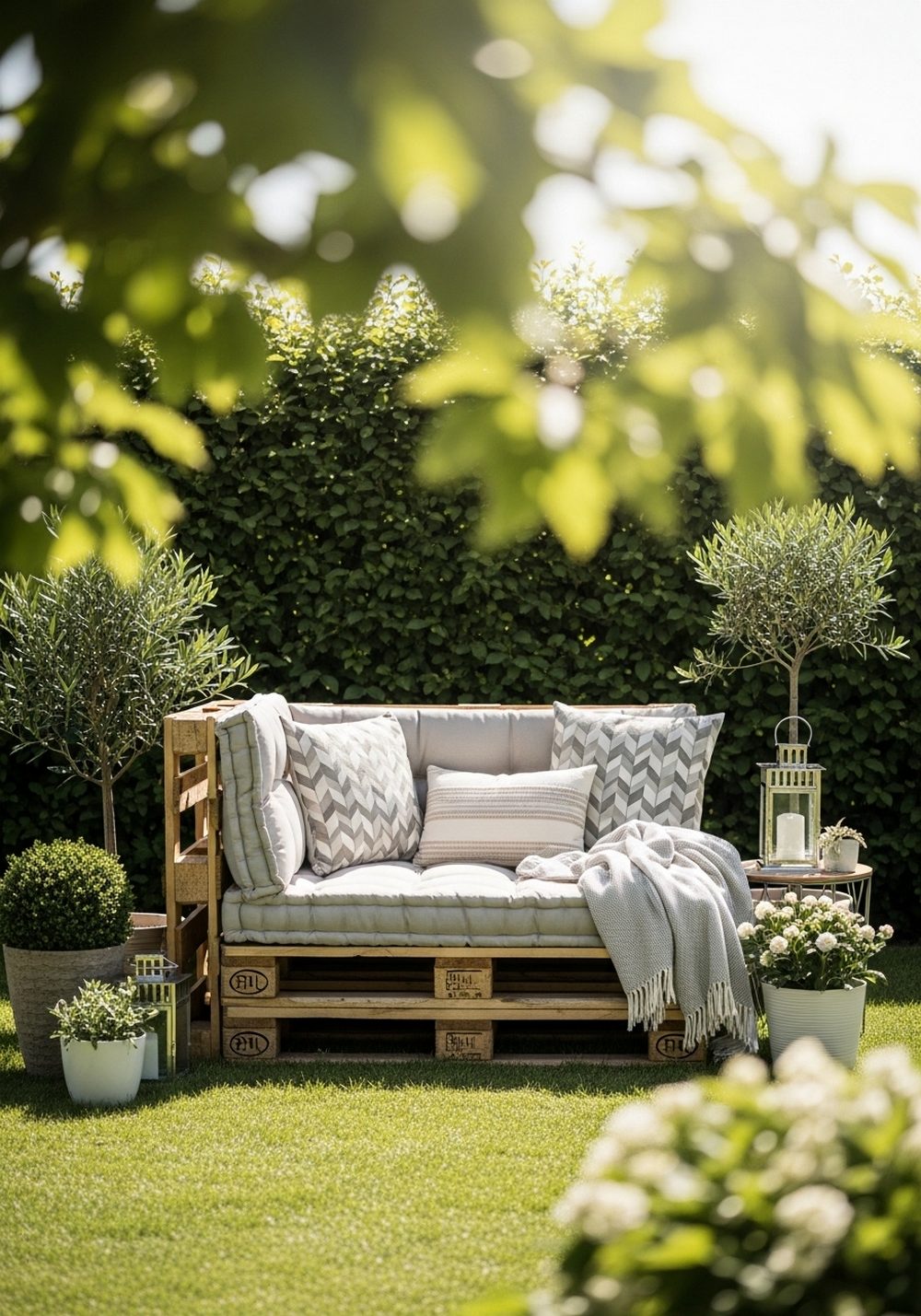 Cozy Pallet Garden Sofa Nook